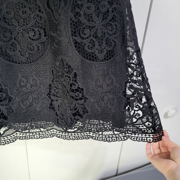 gb Girls Embroidered Lace Mini Dress Black Whimsigoth Grunge Halloween SZ 12 - Picture 6 of 11